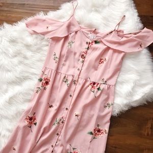 Off Shoulder Floral Maxi Dress